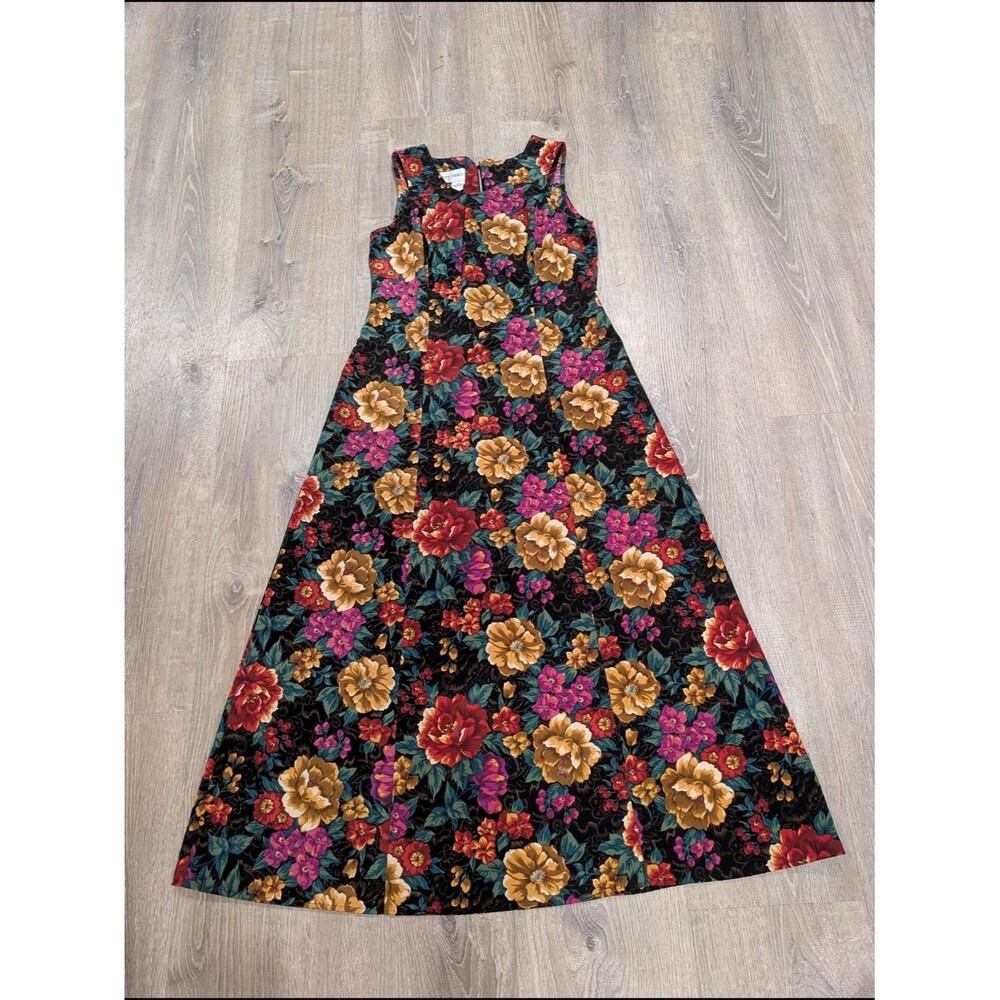 Vintage Betsys Things Floral Sleeveless Maxi Dress Whimsigoth Made in India 10